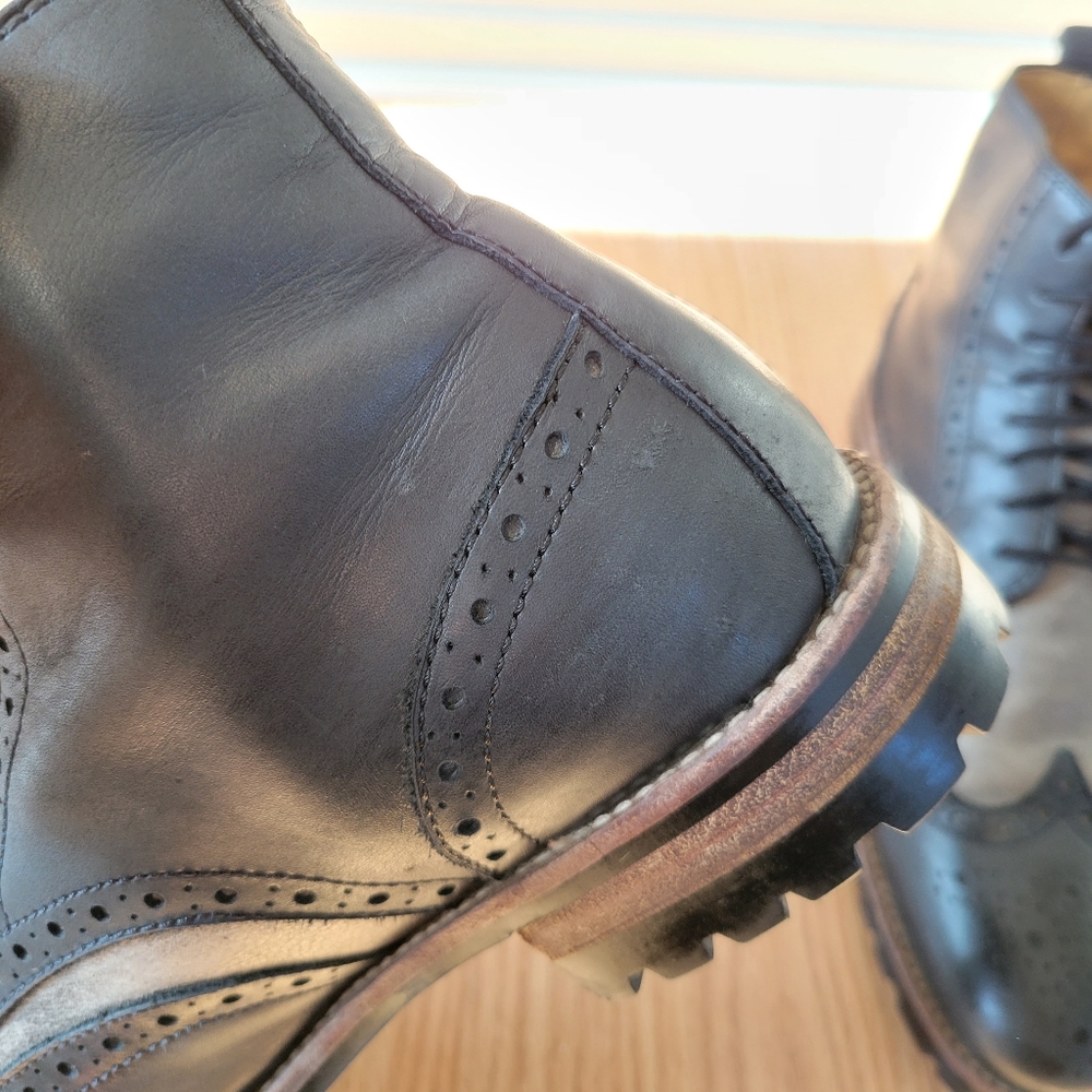 Ron White Wingtip Dress Leather Boots Size 9.5 - Picture 14 of 16
